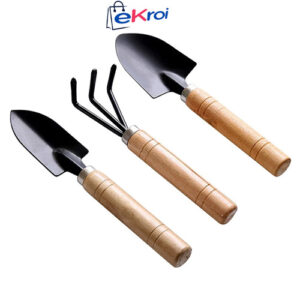 Small sized Hand Cultivator, Small Trowel, Garden Fork (Set of 3)